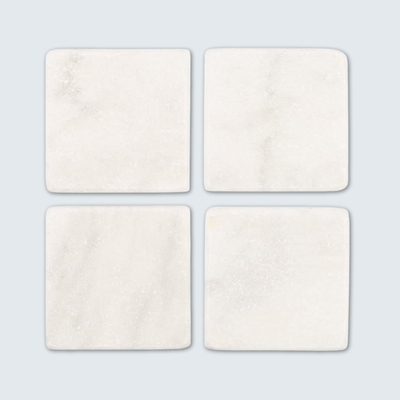 White Square Marble Coasters (set of 6)