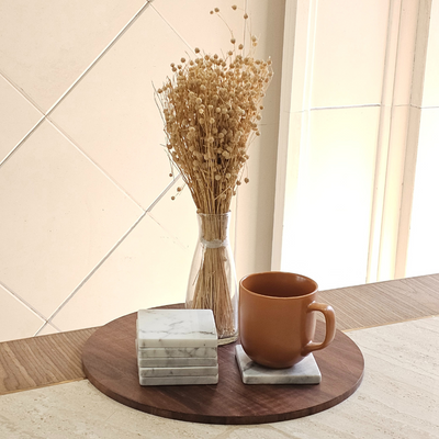 White Square Marble Coasters (set of 6)