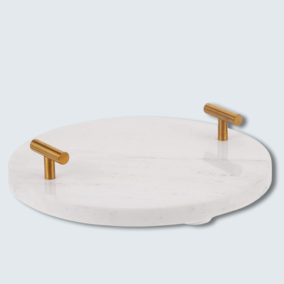 White Round Marble Serving Tray 20cm