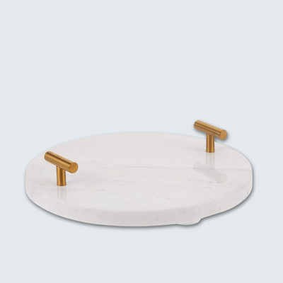 White Round Marble Serving Tray 20cm