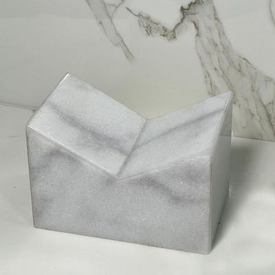 White V Shaped Marble Book Holder