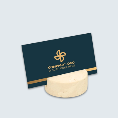 Travertine Round Card Holders (set of 4)