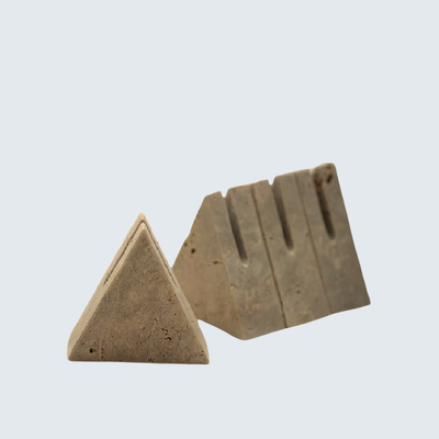 Travertine Triangular Card Holders (set of 4)