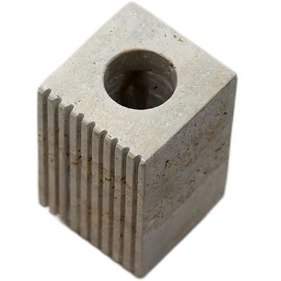 Travertine Grooved Pen Holder Travertine Grooved Pen Holder