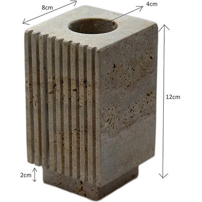 Travertine Grooved Pen Holder
