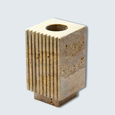 Travertine Grooved Pen Holder