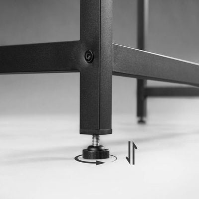 VASAGLE Modern Computer Desk, Industrial Laptop PC Table, Compact Home Office Workstation, Durable Particleboard & Steel Stylish Desk for Study - Rustic Brown and Black
