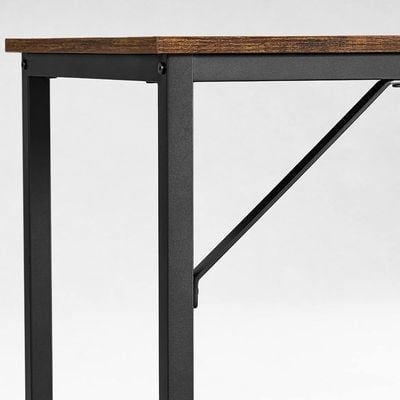 VASAGLE Modern Computer Desk, Industrial Laptop PC Table, Compact Home Office Workstation, Durable Particleboard & Steel Stylish Desk for Study - Rustic Brown and Black