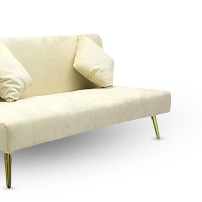 Modern Office Fabric Linen-Like Velvet Sofa Chair Loveseat Square Sofa Beds Hotel Leisure Sofa Set Couch (Beige Velvet)