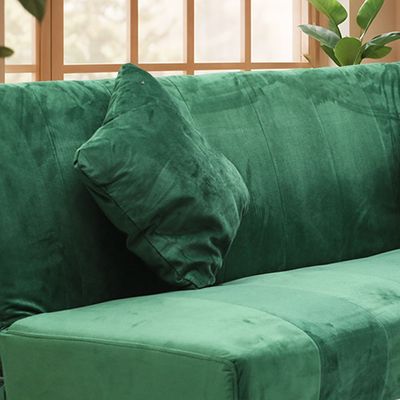 Modern Dark Green Office Fabric Linen-Like Velvet Sofa Chair Loveseat Square Sofa Beds Hotel Leisure Sofa Set Couch