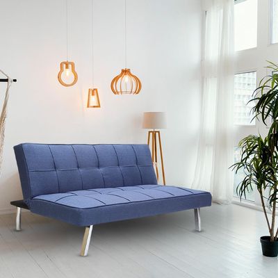 Sofa Bed Living Room Fabric Sofa Bed Legs Three Seat Sofa Bed Modern Design Living Room Sofa (BLUE)