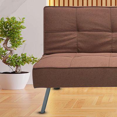 Modern Heavy-Duty 3-Seater Sofa Bed – Convertible Couch, Upholstered, Space-Saving, Durable Frame, Comfortable Seating for Living Room & Guest Room (BROWN)