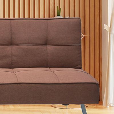 Modern Heavy-Duty 3-Seater Sofa Bed – Convertible Couch, Upholstered, Space-Saving, Durable Frame, Comfortable Seating for Living Room & Guest Room (BROWN)