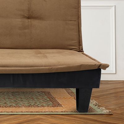 Manolo Fabric Sofabed Modern Heavy-Duty 3-Seater Sofa Bed – Convertible Couch, Upholstered, Space-Saving, Durable Frame, Comfortable Seating for Living Room (Brown)