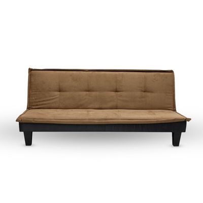 Manolo Fabric Sofabed Modern Heavy-Duty 3-Seater Sofa Bed – Convertible Couch, Upholstered, Space-Saving, Durable Frame, Comfortable Seating for Living Room (Brown)