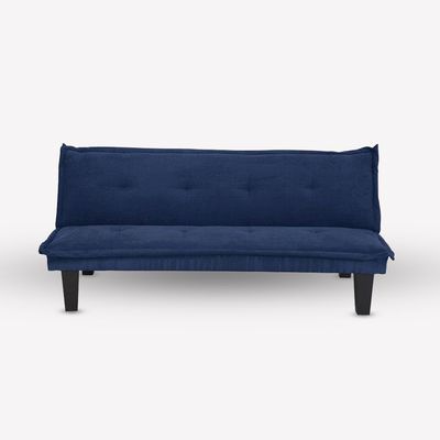 Manolo Fabric Sofabed Modern Heavy-Duty 3-Seater Sofa Bed – Convertible Couch, Upholstered, Space-Saving, Durable Frame, Comfortable Seating for Living Room (Blue)