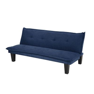 Manolo Fabric Sofabed Modern Heavy-Duty 3-Seater Sofa Bed – Convertible Couch, Upholstered, Space-Saving, Durable Frame, Comfortable Seating for Living Room (Blue)