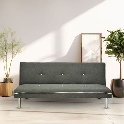 Modern 3 Seater Convertible Sofa Bed, Heavy Duty, Upholstered, Space-Saving (Dark Grey)