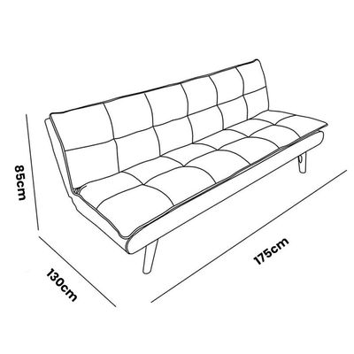 Modern 3 Seater Convertible Sofa Bed, Heavy Duty, Upholstered, Space-Saving (Dark Grey)