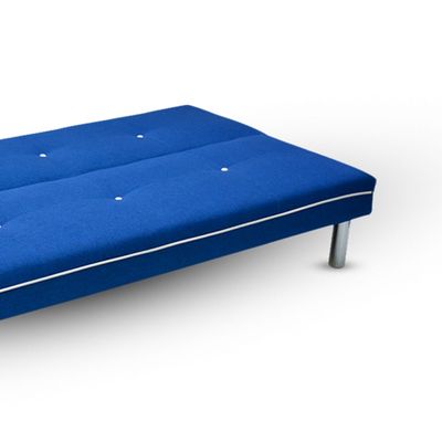 Modern 3 Seater Convertible Sofa Bed, Heavy Duty, Upholstered, Space-Saving (BLUE)