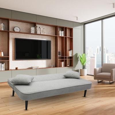 Modern Barel 3 Seater Sofa Bed, Heavy Duty, Upholstered, Space-Saving (GREY)