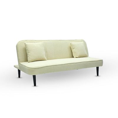 Modern Barel 3 Seater Sofa Bed, Heavy Duty, Upholstered, Space-Saving (CREAME)