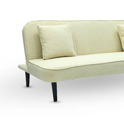 Modern Barel 3 Seater Sofa Bed, Heavy Duty, Upholstered, Space-Saving (CREAME)