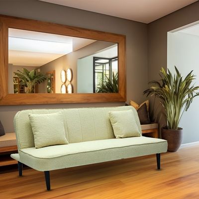 Modern Barel 3 Seater Sofa Bed, Heavy Duty, Upholstered, Space-Saving (CREAME)
