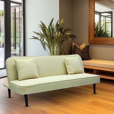 Modern Barel 3 Seater Sofa Bed, Heavy Duty, Upholstered, Space-Saving (CREAME)