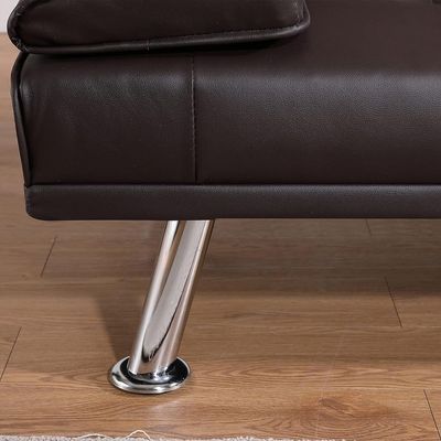 Modern Futon Sofa Bed, Faux Leather Upholstered Sofa, Convertible Folding Sofa Couch With Removable Armrests And 2 Cup Holders Couch Sofa Sleeper For Small Space,Home, (Brown)