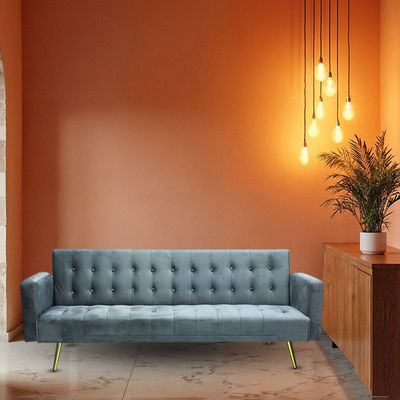 Lamerge Sofa Bed, Modern Convertible Sleeper Sofa Bed Wooden Frame Small Folding Sofa Couch For Living Room, Bedroom, Compact Spaces (Grey)