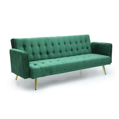 Lamerge Sofa Bed, Modern Convertible Sleeper Sofa Bed Wooden Frame Small Folding Sofa Couch For Living Room, Bedroom, Compact Spaces (Green)