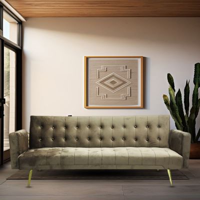 Lamerge Sofa Bed, Modern Convertible Sleeper Sofa Bed Wooden Frame Small Folding Sofa Couch For Living Room, Bedroom, Compact Spaces (Brown)