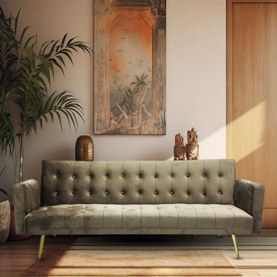 Lamerge Sofa Bed, Modern Convertible Sleeper Sofa Bed Wooden Frame Small Folding Sofa Couch For Living Room, Bedroom, Compact Spaces (Brown)