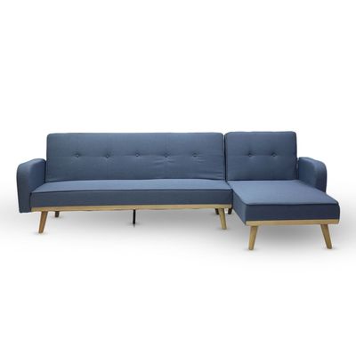 Empire Furnituremodern Design Sofa Bed Or Three Seater L Shape Sofa Mh-851 Made With Finest Fabric With Wooden Legs And Support This Sofa Can Bed As Well For 2 Person Sofa (Blue)