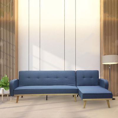 Empire Furnituremodern Design Sofa Bed Or Three Seater L Shape Sofa Mh-851 Made With Finest Fabric With Wooden Legs And Support This Sofa Can Bed As Well For 2 Person Sofa (Blue)