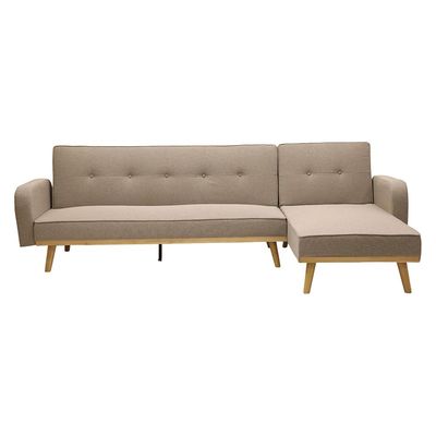 Empire FurnitureModern design Sofa Bed or Three seater L shape sofa MH-851 made with finest fabric with wooden legs and support this sofa can bed as well for 2 person SOFA (Light Brown)