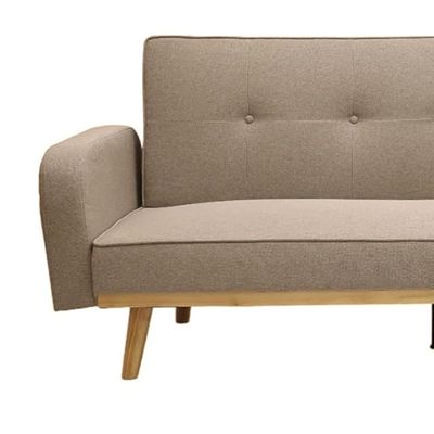Empire FurnitureModern design Sofa Bed or Three seater L shape sofa MH-851 made with finest fabric with wooden legs and support this sofa can bed as well for 2 person SOFA (Light Brown)