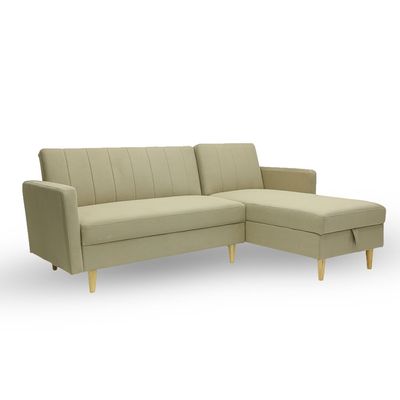 Luxe Comfort And Practicality Combined Mh-831-Grey L-Shaped Storage Sofa Bed - Ideal For Stylish And Functional Living Spaces (Light Brown)