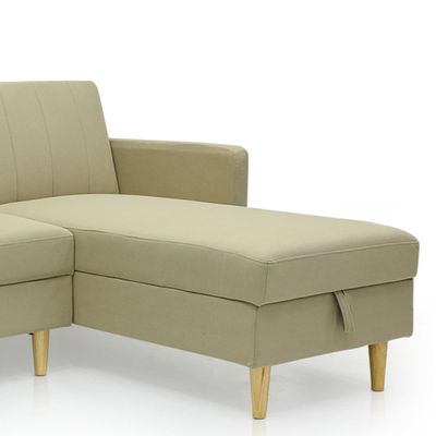 Luxe Comfort And Practicality Combined Mh-831-Grey L-Shaped Storage Sofa Bed - Ideal For Stylish And Functional Living Spaces (Light Brown)