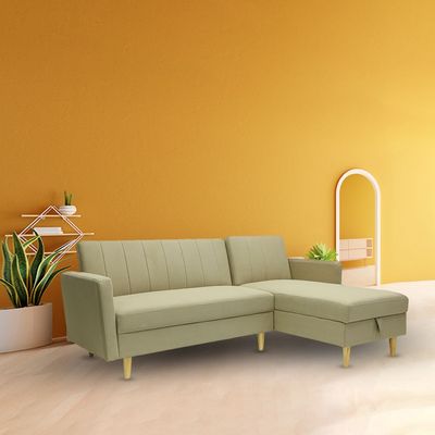 Luxe Comfort And Practicality Combined Mh-831-Grey L-Shaped Storage Sofa Bed - Ideal For Stylish And Functional Living Spaces (Light Brown)