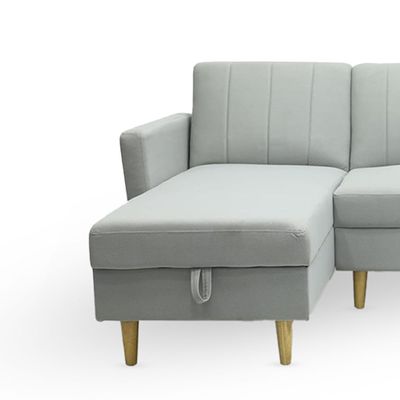 Luxe Comfort And Practicality Combined Mh-831-Grey L-Shaped Storage Sofa Bed - Ideal For Stylish And Functional Living Spaces (Grey)