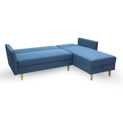 Luxe Comfort And Practicality Combined Mh-831-Grey L-Shaped Storage Sofa Bed - Ideal For Stylish And Functional Living Spaces (Blue)