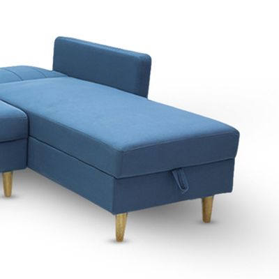 Luxe Comfort And Practicality Combined Mh-831-Grey L-Shaped Storage Sofa Bed - Ideal For Stylish And Functional Living Spaces (Blue)