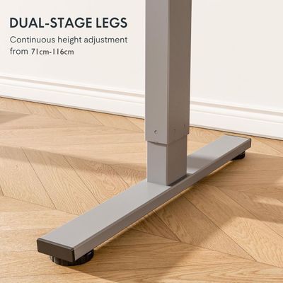 FlexiSpot Modern Height Adjustable Standing Desk 141x75 Sit-Stand Workstation Sturdy Steel Frame and Smooth Motorized Lift Ideal for Home and Office - MIH Mahogany