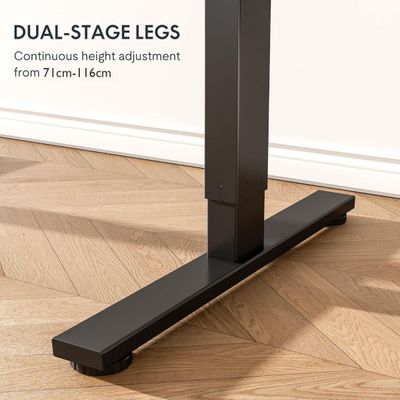 FlexiSpot Modern Adjustable Standing Desk Ergonomic 150x60 Sit-Stand Workstation with Electric Height Control, 4 Memory Setting, Sturdy Steel Frame and Spacious Desktop Ideal for Home and Office - Black and White