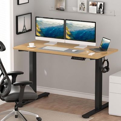 FlexiSpot Modern Standing Desk with Height Adjustable 150x65 cm, Electric Motor, 4 Memory Settings, Stable Steel Frame Workstation Ideal for Home and Office - Coco Bolo
