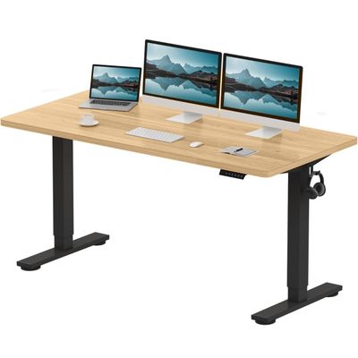 FlexiSpot Modern Standing Desk with Height Adjustable 150x65 cm, Electric Motor, 4 Memory Settings, Stable Steel Frame Workstation Ideal for Home and Office - Coco Bolo