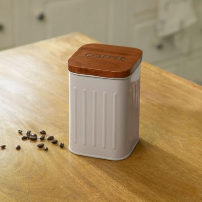 Foursquare Coffee Container With Wooden Lid Foursquare Coffee Container With Wooden Lid