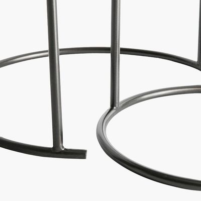 Nesting Set Of Two With Grey Top And Grey Base  - Grey